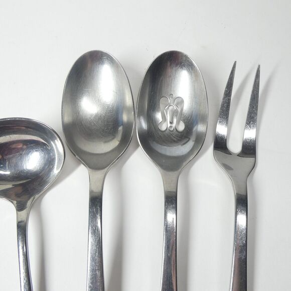 Robert Welch Ammonite Ginko Helmick Serving Pieces 4pc Lot Spoons Stainless - Picture 3 of 6